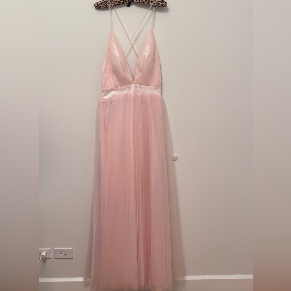 Dreamy Chiffon Light Pink Dress, Fully Lined Sz6